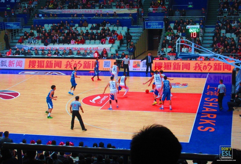 Shanghai Sharks compete in a Chinese Basketball Association game. | Don's ESL Adventure!