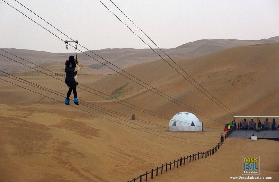 Zip-lining at Xiangshawan Desert, Hohhot, Inner Mongolia | Don's ESL Adventure!
